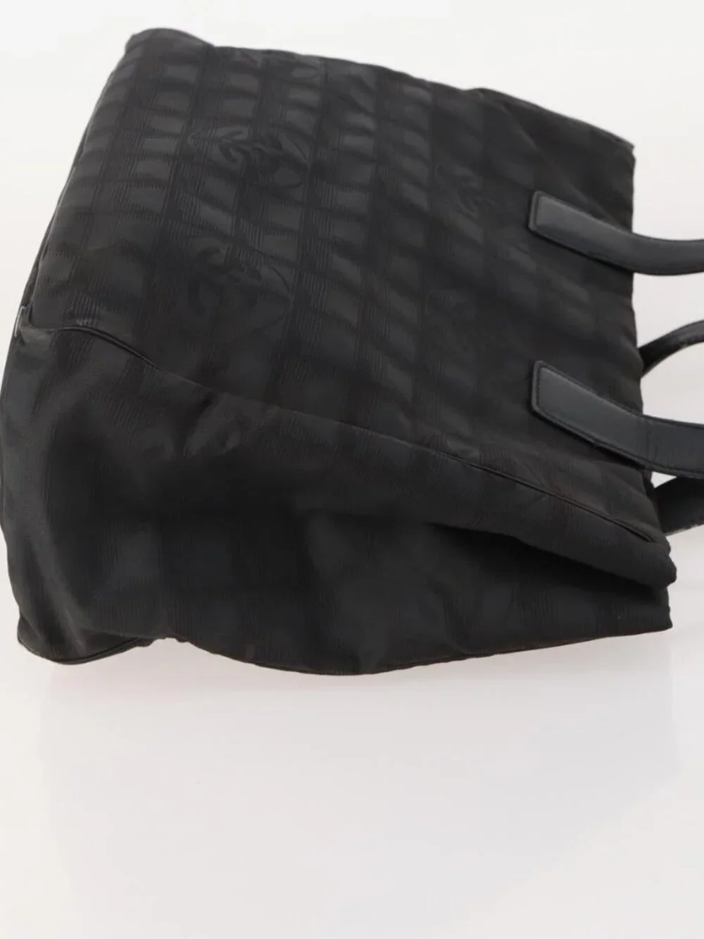 CHANEL New Travel line Tote Bag Nylon 3 Set Black Beige CC Auth BA12659